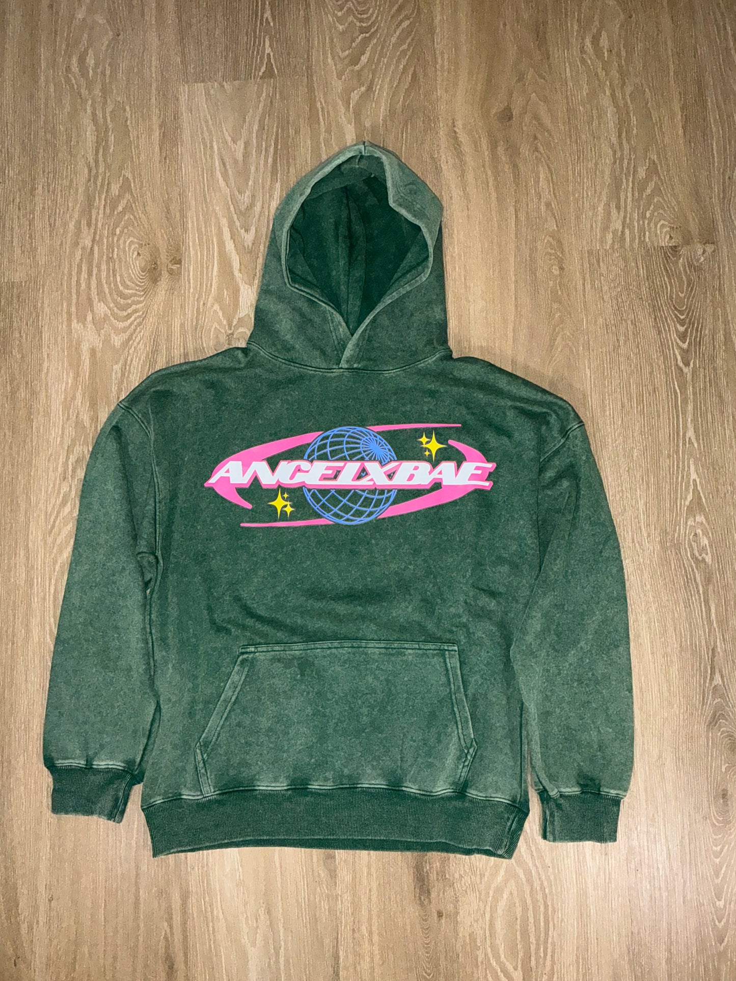 GREEN ANGELXBAE HOODIE