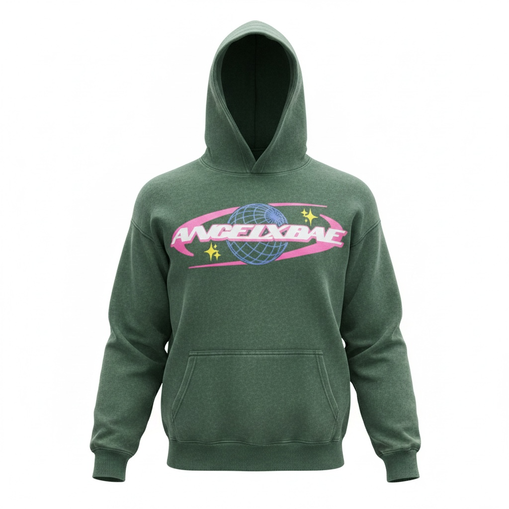 GREEN ANGELXBAE HOODIE