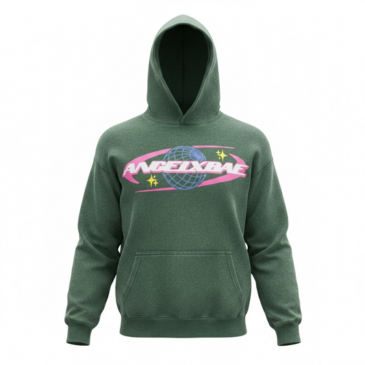 GREEN ANGELXBAE HOODIE