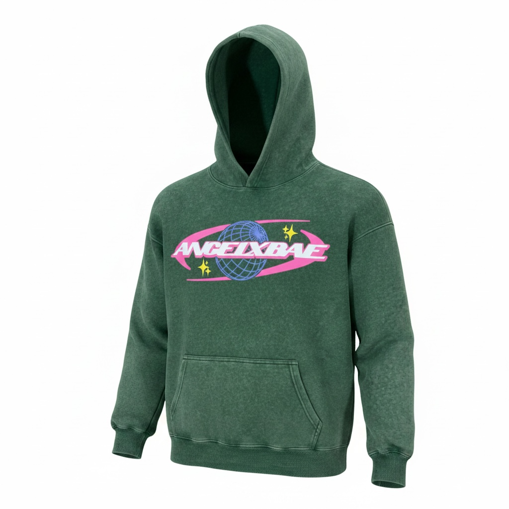 GREEN ANGELXBAE HOODIE