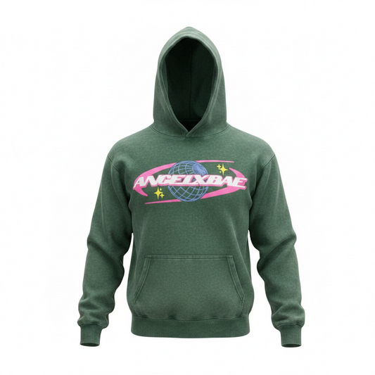 GREEN ANGELXBAE HOODIE